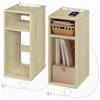 WOLTU Set di 2 Comodino con Prese e Porte USB, in Legno, 25x30x60 cm