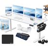 KESSER® Scrivania elettrica regolabile in altezza, Scrivania ergonomica per postura eretta, Controllo di memoria a 3 funzioni, incl. Ruote a 360° e Porta di ricarica USB, 160x70 cm - Bianco