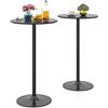LIFEZEAL Tavolo da Bar Alto, Rotondo, Tavolino da Cocktail, da Divano, Altezza Regolabile, Telaio in Acciaio, Moderno, Pub, Bistrot, Cucina, Soggiorno, Balcone, 60x56-101,5cm, Max 55kg (2, nero)
