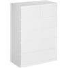 HOMCOM Cassettiera 6 Cassetti Design Antiribaltamento 80x39x115 cm Bianco