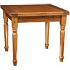 Biscottini Tavolo Allungabile a Libro In Legno Massello Di Tiglio - Stile Country - Stile Shabby - Struttura e piano Noce L 90 x PR 90 x H 80 cm