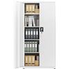 LAND·VOI Armadio in Acciaio 5 Ripiani con Serratura Ripiani Regolabili Ante a Doppia Porta Armadio per Ufficio Mobile in Metallo per Ufficio Garage Cucina Officina 80×40×181.5 cm Bianco