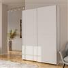 Forte Home Nook Armadio 150 moderno con 2 ante, camera da letto, legno bianco, 150,1 cm di larghezza x 210 cm di altezza x 39,1 cm di profondità