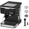 DIGIQUEST Pocia Coffy Macchina da Caffè Espresso | 20 Bar | Compatibile con Caffè in Polvere e Cialde | Funzione Cappuccino, Vapore e Acqua Calda