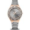 BERING 18936-769 Reloj de Cuarzo para Mujer con Caja de Acero Inoxidable de 36 mm con Acabado en Oro Rosa, Esfera Gris, Brazalete y Detalles Inoxidable, Resistencia al Agua de 10 ATM