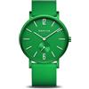 BERING 16940-899 Orologio unisex al quarzo, orologio da polso con cassa in alluminio verde da 40 mm e quadrante verde, cinturino in silicone, vetro zaffiro, 3 ATM