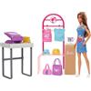 Barbie - Make & Sell Boutique, playset con bambola e accessori alla moda inclusi, espositore, stampante e adesivi per creare 150+ look personalizzati, giocattolo per bambini, 5+ anni, HKT78