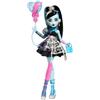 Monster High - Frankie Stein Scary Sweet Birthday, bambola con abito da party nero e accessori a tema, rossetto, palloncino, regalo e invito inclusi, giocattolo per bambini, 4+ anni, JBG75