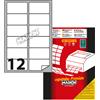 Markin Etichette bianche permanenti Markin Copiatabu A4 - 12 et./ff - 76,2x46,4 mm - conf. 100 ff - X210A431