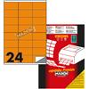 Markin Etichette arancione fluo permanenti Markin Copiatabu A4 - 24 et./ff - 70x36 mm - conf. 100 ff - X210C500F-AR