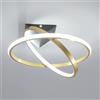 Mckalen Plafoniera LED Soffitto, 32W 3600LM Lampada LED Soffitto Moderna, Ruotabile 360° Lampadario in Alluminio per Camera da Letto Soggiorno Cucina, Oro, Bianco Freddo 6500K, 40x40x20cm