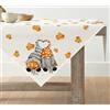 Artoid Mode Tovaglia Autunnale Gnomo Zucche Foglie d'Acero 100x100 cm | Stagionale Fall Biancheria da Tavola Decorativa per Cucina Interni Vacanze Feste