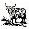 KiBcsLic Decorazione da Parete Mucca Delle Alture Motivo Profilo di Mucca Delle Alture Resistente All'umidità Arredamento per la Casa
