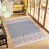 TAPISO Azteca Tappeto Cotone Salotto Double-Face Vintage con Nappe Intrecciate Pelo Corto Motivo Moderno Geometrico Etnico Lavabile Multicolore Cucina Sala Bagno Oeko-Tex 80 x 300 cm