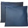 FARFALLAROSSA Coppia di Federe 100% Puro Cotone 60x60 CM, Set di 2 Tessuti per Cuscino Letto, Chiusura a Busta, Tinta Unita, Misura Standard - Blu Navy