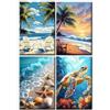 Yiminu.DS Diamond Painting Kit Completo 4 Pezzi, Diamanti Painting Kit 5D Adulti, Pittura Diamante Quadri Con Perline, 30Cm X 40Cm, Paesaggio marino