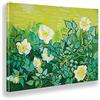 Giallobus - Quadro - Vincent Van Gogh - Rose selvatiche - Tela Canvas Telaio Standard - 100x70 - Pronto da appendere - Quadri moderni per la casa