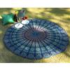 RAJRANG Arazzo rotondo con mandala, 183 cm, blu, stile hippie, bohémien, decorazione per la casa, tovaglia in cotone, per picnic, campeggio, spiaggia, telo pavone
