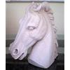 Estia Creations Scultura a forma di testa di cavallo, bianca, pietra fusa, 25 cm x 10 cm, 3,3 kg, realizzata a mano in Grecia