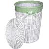 dvier SWWK-25Rd-b - Cesto portabiancheria in vimini, rotondo, bianco, con coperchio, diametro 39 cm, altezza 55 cm