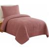 Corredocasa Trapunta piumone Coral Tinta Unita Caldo Vellutata Cinigliata Invernale Made in Italy per un Letto Morbido Piumino 4 Stagioni Double Face (Rosa agnellato, Singolo)