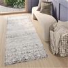 TAPISO Sky Tappeto Passatoia Cuccina Ingresso Corridoio Soggiorno Salotto Camera da Letto Design Moderno Astratto Vintage Orientale Ornamenti Sfumato Grigio Bianco Crema Pelo Corto 70 x 300 cm