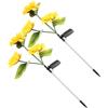 EXCEART Luci Solari da Giardino a Forma di Girasole Impermeabili 2 Pezzi Alimentazione Solare e Materiale Abs per Decorazione Prato e Cortile Esterno