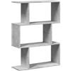 vidaXL Libreria Divisorio 3Piani Grigio Cemento 70x24x97 cm Truciolato, libreria, Mobile Porta Libri, scaffale portaoggetti, Porta Libri
