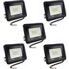 MOLVCE Faretto led da Esterno 10w Proiettore led da Esterno Faretto LED per esterni con cavo da 25cm, impermeabile IP66 per garage, giardino, campo sportivo, terrazza, cortile, 6500K bianco caldo 5 Pezzi