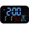 Naroote Orologio Smart WiFi, Sveglia Stazione Meteo, Orologio Digitale con Ampio Display con Luminosità Regolabile, Termometro Umidità, Compatibile con l'App Smart, Ideale per l'Home Office