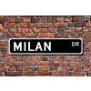 Biopracess Nuovo cartello 10,2 x 40,6 cm Milano Milano Regalo Milano Visitatore Souvenir Italia Città Europea Milano Cartello stradale in metallo