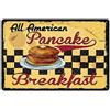 Biopracess Poster in metallo con scritta All American Pancake Breakfast Breakfast, per cucina, negozio per la colazione, stile retrò, vintage, in metallo, decorazione da parete, 20 x 30 cm