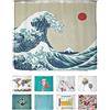 arteneur® - Tenda da doccia antimuffa, 240 x 200 cm, materiale riciclato Öko-Tex Standard 100, orlo zavorrato, non trasparente, impermeabile, lavabile, con 16 anelli ed e-book, motivo: onda giapponese