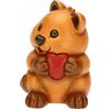 THUN - Soprammobile Quokka Lui con Cuore in Ceramica Decorata a Mano, Versione Media, Linea Quokka, 6.7x6.7x9.3 cm h