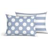 BIANCHERIAWEB Coppia Federe Cuscino Letto Double Face 100% Cotone Disegno Pois GI Federe Azzurro