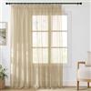 PONY DANCE Tende Trasparenti Camera da Letto Tende per Interni con Fettuccia Metodi di Sospensione Multipli Voile Curtains per Salotto Moderne 1 Pezzo 300x245 cm, Cachi