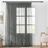 PONY DANCE Tende Camera da Letto con Fettuccia Metodi di Sospensione Multipli Tende Trasparenti per Interni Voile Curtain per Salotto Moderne 1 Pezzo 300x245 cm, Grigio Scuro