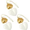 Baroni Home Set 3 Pendenti Sacro Cuore con Fiamma Ex Voto in Resina, Ciondolo Decorativo Bianco e Oro, Addobbo Natalizio Decorazione Albero di Natale, Idea Regalo Originale 5x9x1 cm