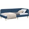 vidaXL Cornice del Letto ad Angolo Blu 90 x 190 cm Tessuto
