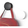 KalaMitica - Set 2 Appendi Cappotto e Appendi Borse Magnetici Piccoli, con Magnete permanente al Neodimio, Antiscivolo e Antigraffio - Bianco Laccato/Nero Laccato