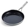 KitchenAid Padella Multi-Ply Padella antiaderente in acciaio inox, senza PFAS e ceramica antiaderente da 28cm, induzione, Multi Clad, argento
