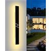 SUZNIU LED Applique da Parete Esterno/Interni, Nero IP65 Moderne Villa Lampada da Parete Esterno, Alluminio Esterne Parete per Giardini, Terrazze, Camere da letto, Salotti, 60 * 8CM/20W Luce Calda