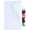 npluseins Lenzuolo - 100% cotone - Disponibile in 5 diversi colori e in 3 diverse misure - Senza elastico., bianco, ca. 240 x 275 cm