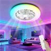 Aigostar Ventilatore da Soffitto con Luce e Telecomando, Plafoniera LED 40W RGB+CCT Dimmerabile, Motore Silenzioso, 7 Pale, Timer, 19 Bianco