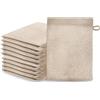 Ôhm Guanti da Bagno in Spugna di Cotone 500 g/m² - Manopole Doccia 15x20 cm Beige - Guanti Spugna Morbidi per Doccia, Igiene Quotidiana e Anziani - OEKO-TEX - Set 10