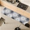 Comart - Tappeto Cucina Malaga - Passatoia 100% PVC - Antimacchia - Antiscivolo - Impermeabile - Tappetino Lavabile in Lavatrice - Corsia Moderna per Cucina e Corridoio - Fiori Neri - 55x230 cm