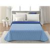 MAXIME MAISON Trapunta Matrimoniale Primaverile Maxi Double Face, Copriletto Matrimoniale Mezza Stagione Realizzato in Italia, Trapuntino Leggero Matrimoniale (100 gr/mq) in Morbida Microfibra (Denim/Cobalto)