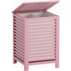 SMIBUY doppio cesto per biancheria con coperchio, cesto per biancheria in bambù da 120 litri con sacchetto di fodera rimovibile per lavanderia, bagno, camera da letto (Rosa)