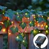 Aigostar Edera Artificiale Catena Luminosa Solare 10M, 100 LED Ghirlanda di Edera a Energia Solare IP65, Edera Artificiale con Lucine 8 modalità per casa, finestra, matrimonio. Luce Calda.