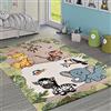 Paco Home Tappeto per bambini, giungla con animali, beige e crema, Dimensione:80x150 cm